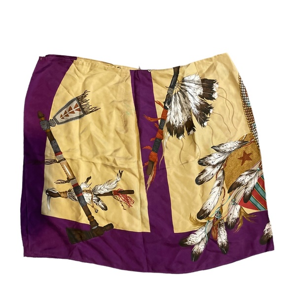 Ralph Lauren Indian Polo Country silk Wrap Skirt Southwestern Tribal Aztec Sz:8 - Picture 3 of 7